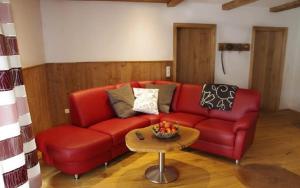 Posezení v ubytování Holzhaus Lugerhof