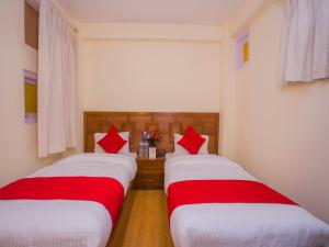 Letto o letti in una camera di Durbar Guest House