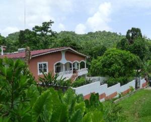 a house with a fence in front of it at Polish Princess Guest House in Port Antonio