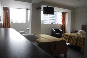 TV a/nebo společenská místnost v ubytování Hostal Bond