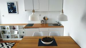 Kuchyň nebo kuchyňský kout v ubytování Apartments Milic