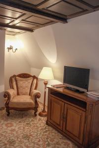 TV a/nebo společenská místnost v ubytování Hotel Medieval