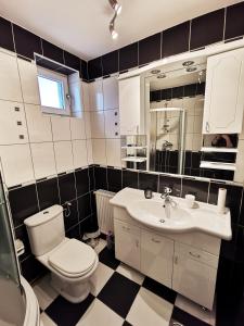 un baño con inodoro y lavabo en Apartman White, en Belgrado