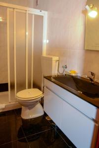a bathroom with a toilet and a sink at SEIA Alojamentos Leitao in Seia +65 photos