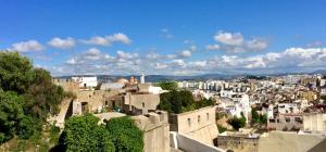 vista su una città con edifici e alberi di Dar Sami, Riad Bab Kasbah a Tangeri