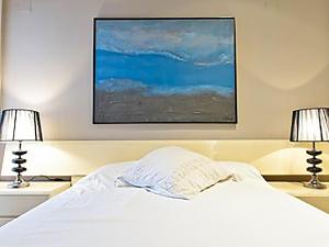 Posteľ alebo postele v izbe v ubytovaní APARTMENT SALOU MAIN BEACH