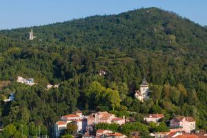 a small town on a mountain with houses and trees at Alegre - Bussaco Boutique Hotel in Luso