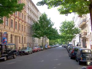 a street with cars parked on the side of the road at Mini-Loft (KB7) in Berlin