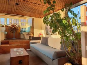 A seating area at Beagle Houseboat