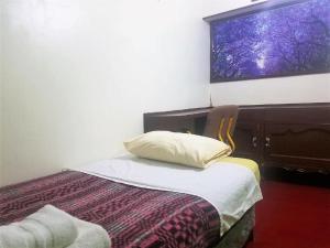 1 dormitorio con 1 cama y TV en la pared en C huespedes Sn Angel Home - confirme reservacion al telefono siempre -, en Ciudad de México