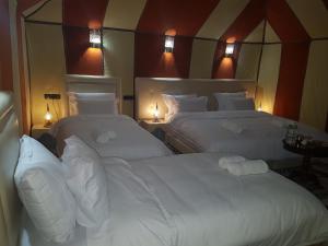 Postel nebo postele na pokoji v ubytování Dunes Luxury Camp