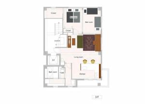 The floor plan of TE Osaka Luxury Room