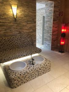 Koupelna v ubytování Hotel Garni Bergwelt