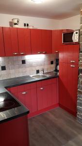 Kuchyň nebo kuchyňský kout v ubytování Ferienhaus Aloisia