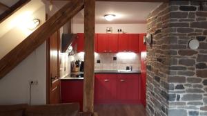Kuchyň nebo kuchyňský kout v ubytování Ferienhaus Aloisia