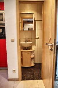 uma pequena casa de banho com lavatório e WC em Oppenheimstrasse 2 em Eisenach