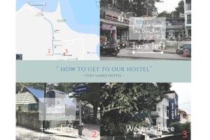 a collage of photos of a street with a map at Stay Samed Hostel in Ko Samed