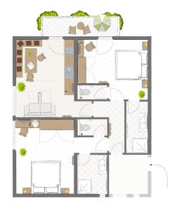 The floor plan of Gästehaus Toferer