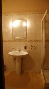 y baño con lavabo y espejo. en Dedduwa Boat House, en Bentota