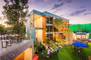 El edificio en el que está el hotel