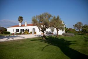 uma grande casa branca com uma árvore no quintal em Herdades Da Frupor - Casas De Campo em Brejao