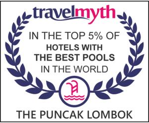 a logo for a hotel with a laurel wreath at The Puncak Lombok in Senggigi