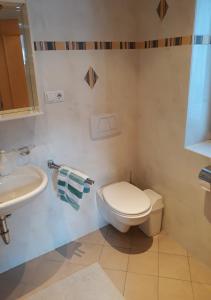 łazienka z toaletą i umywalką w obiekcie Temblhof w mieście Vipiteno