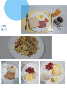 un collage de photos d'aliments pour petit-déjeuner sur les assiettes dans l'établissement Alona KatChaJo Inn, à Panglao