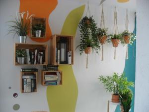 ピラール・デ・ラ・オラダダにあるHotel Lo Monteの壁に植物を植えた部屋