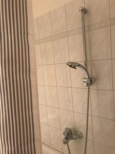 y baño con ducha con cabezal de ducha. en Kirchengasse 162 - Alte Post en Bad Aussee