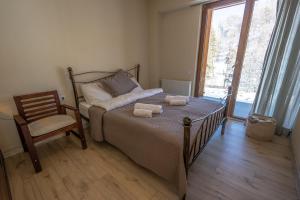 Postel nebo postele na pokoji v ubytování Didveli Valley Bakuriani
