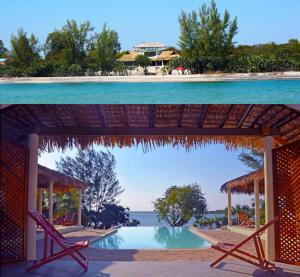 a view of the beach and a swimming pool at Antsanitia - Domaine du Mandravasarotra in Antsianitia