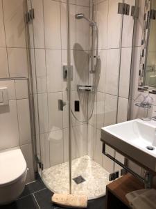 Koupelna v ubytování Hotel Garni Bergwelt