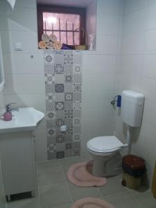 a bathroom with a toilet and a sink at Apartments Vratnik in Sarajevo