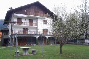 een groot wit huis met een boom ervoor bij Il Giardino di Marina in Santa Maria Maggiore