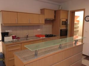 A kitchen or kitchenette at Mary Apartmanház Hévíz
