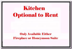 a sign that reads kitchen optional to rent only available either firefighter orhomomonsie at The Cardinal Inn in Luray