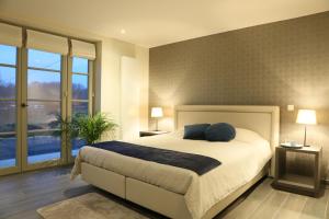 梅瑟Hof ter Dreef的一间卧室，配有一张大床和一扇大窗户。