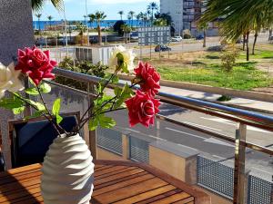 アリカンテにあるAпартаменты в San Juan Playaの白花の白花瓶