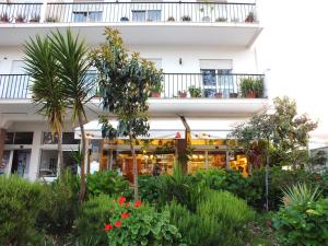 a building with a lot of plants in front of it at Clarinha House in Fátima