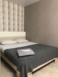 スモレンスクにあるКомплекс апартаментов на Матросова -Юбилейныйのベッドルーム1室(毛布付きのベッド1台付)