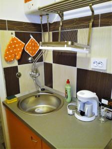 a kitchen counter with a sink and a mixer at Ruby room in Zagreb