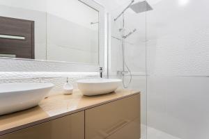 A bathroom at Luxury apartment with free garage and balcony in the center Még 27 kép