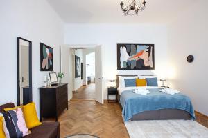 Voodi või voodid majutusasutuse 5BR 2BATH family APT 5mins to Wenceslas square toas