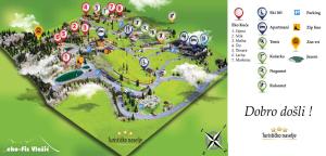 a map of a park with icons on it at Eko-FIS Vlašić in Vlasic