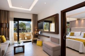 a large living room with a large window at GF Victoria in Adeje