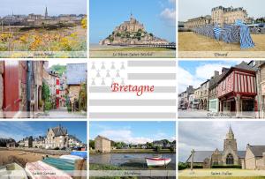 un collage di immagini di città e città diverse di Le Jardin à Mordreuc a Pleudihen