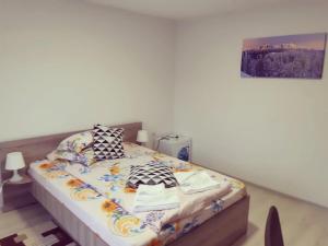 1 dormitorio con 1 cama en una habitación en Pensiunea La Gagea, en Topliţa