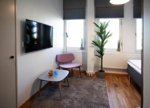TV a/nebo společenská místnost v ubytování First Hotel The Studio