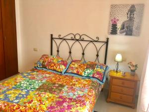เตียงในห้องที่ Apartamento Casco La Estrella, cerca de Garachico